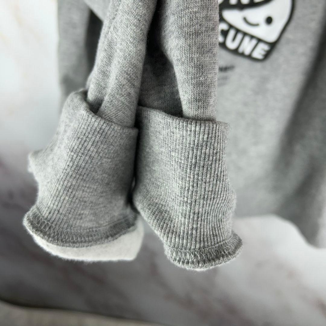 CUNE グレー バッグプリント　フード付きパーカー　フーディー