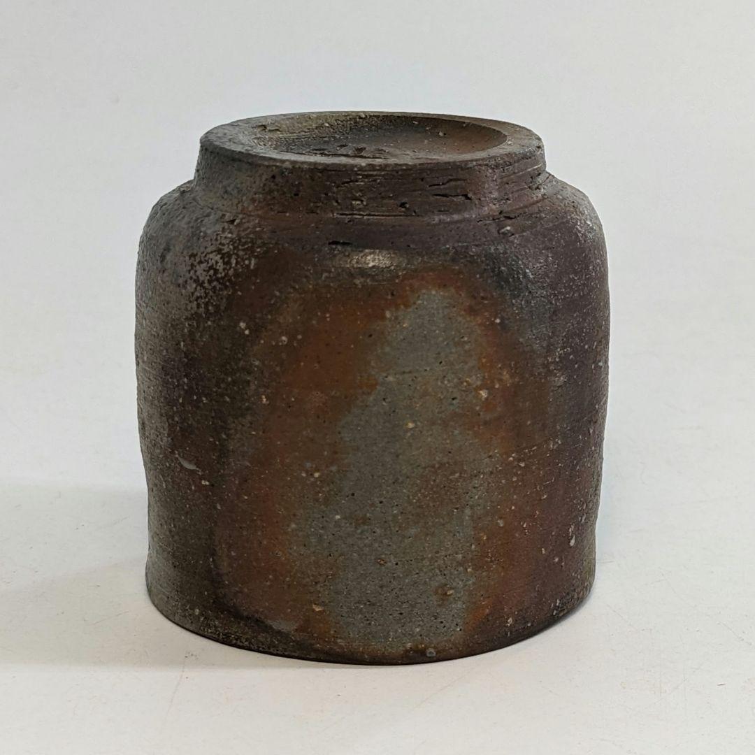 岡山県重要無形文化財 四代目松田華山 備前焼 桟切酒呑 共箱共布栞 酒器 酒杯