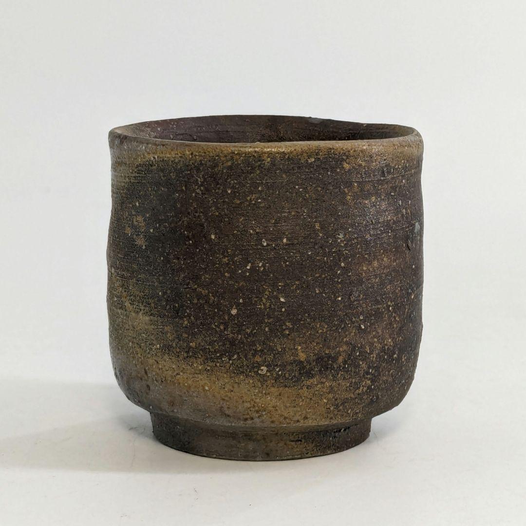 岡山県重要無形文化財 四代目松田華山 備前焼 桟切酒呑 共箱共布栞 酒器 酒杯