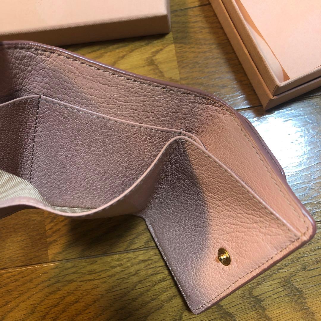 ◎miumiu ピンク　財布　リボン　ラインストーン