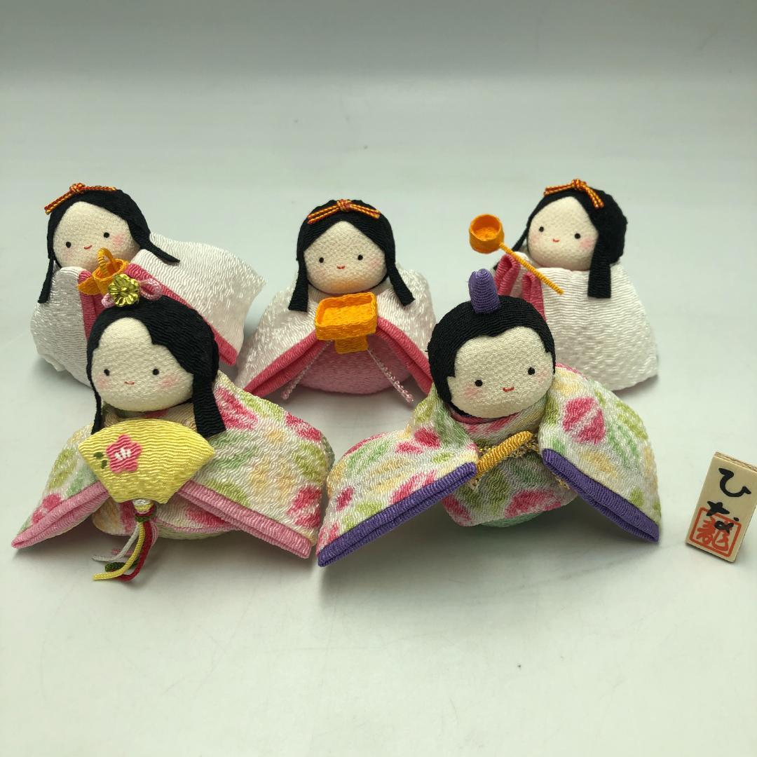 リュウコドウ (龍虎堂) ぽてりひな５人 木製台飾りセット/Y23661-I1