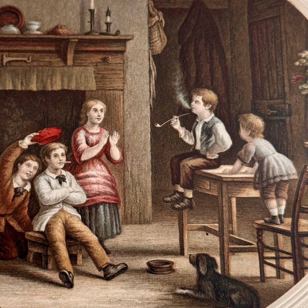 ル・ブロンド社 1910年代 楕円アートプリント 額装済み32枚楕円シリーズ