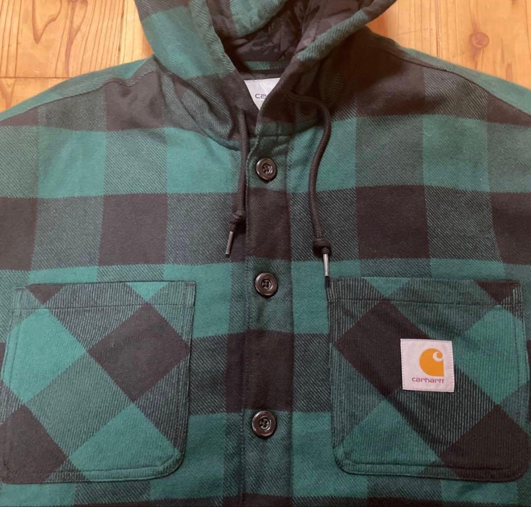 Carhartt フード付きジャケット 緑と黒チェック