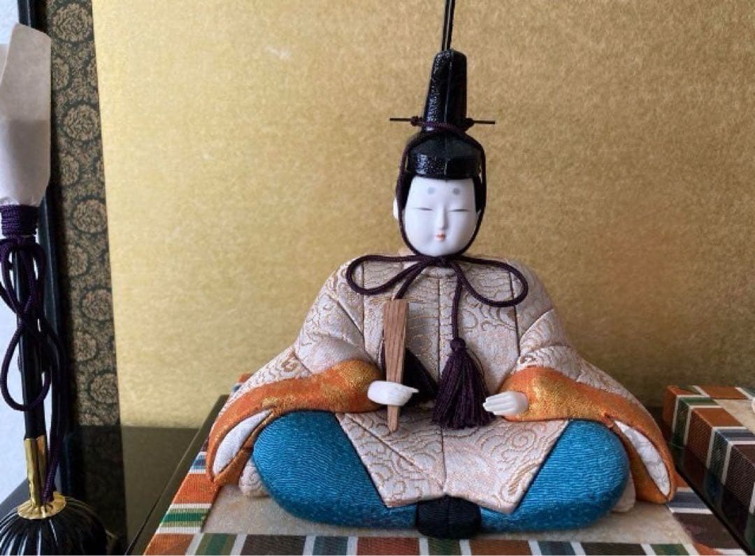 雛人形 (親王飾り)木目込み　一秀作　ケース入り