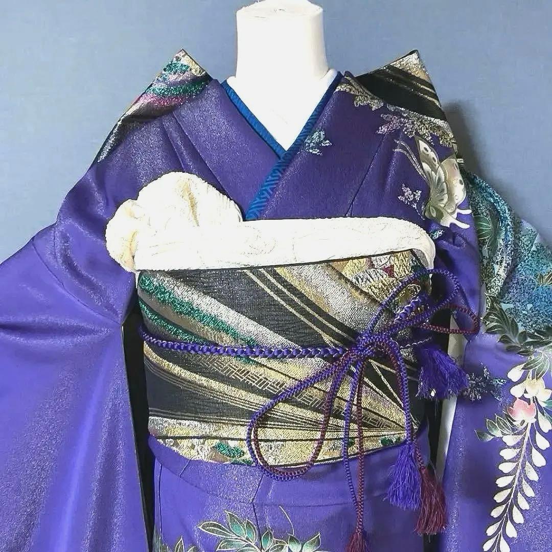 振袖フルセット　高身長　金通し　手描き友禅　成人式振袖　振袖　裄丈71