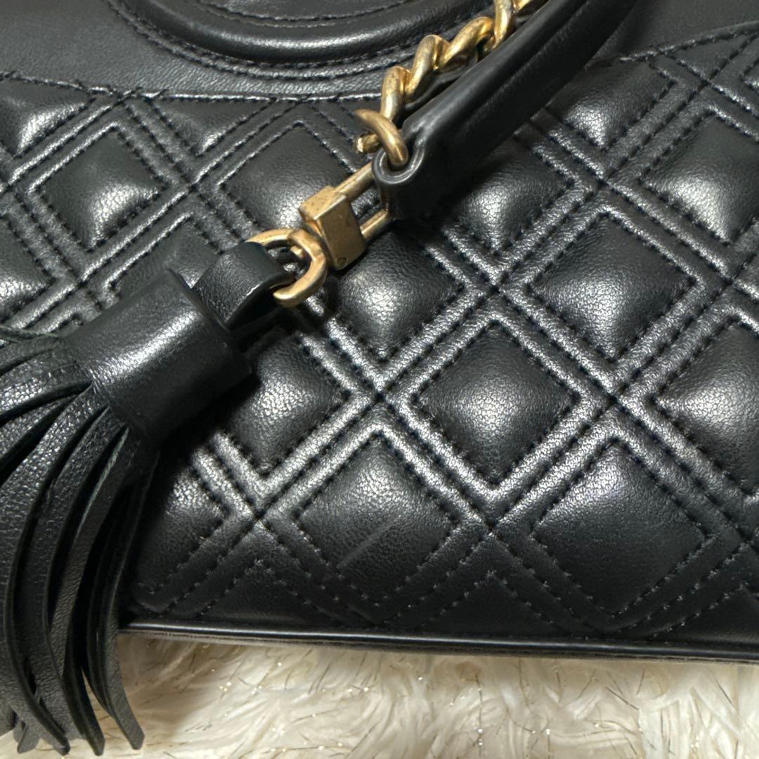 トリーバーチ　キルティング クロスボディ ゴールドチェーン ブラック