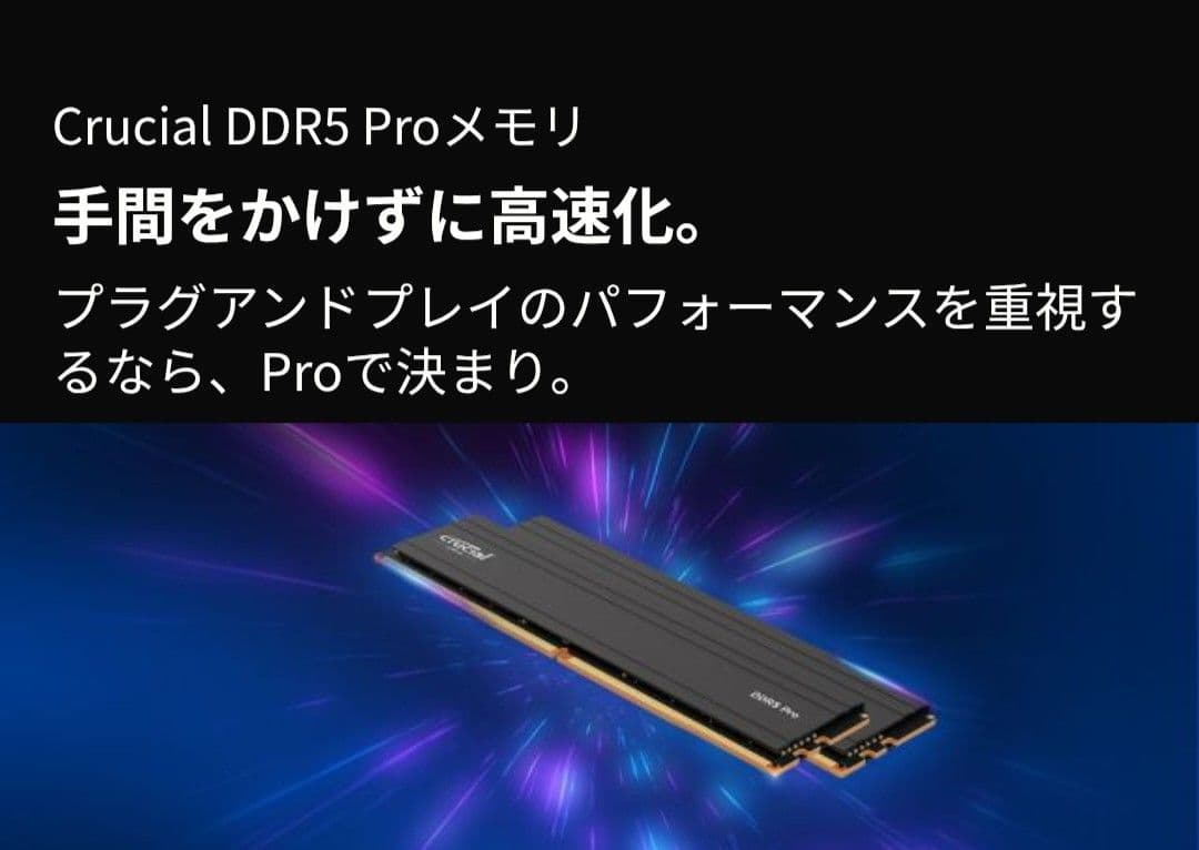【24GB 2枚組】Crucial DDR5 PRO 48GB セット