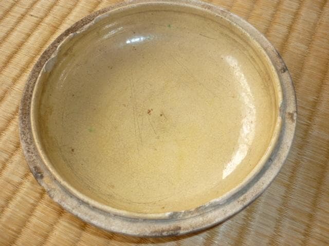 ■希少 美品 1600年頃（江戸初期）！古瀬戸（外観素焼き、内側黄瀬戸） 香合