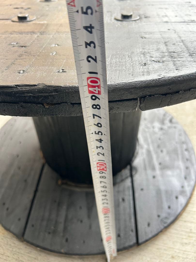 ケーブルドラム　電線ドラム　テーブル　ガーデニング　黒色