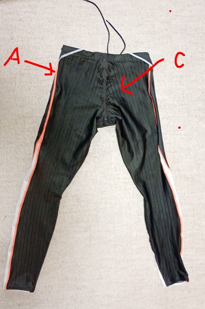 マ*ク様 asics競泳水着メンズロングスパッツ【Tライナーアローウェーブ】