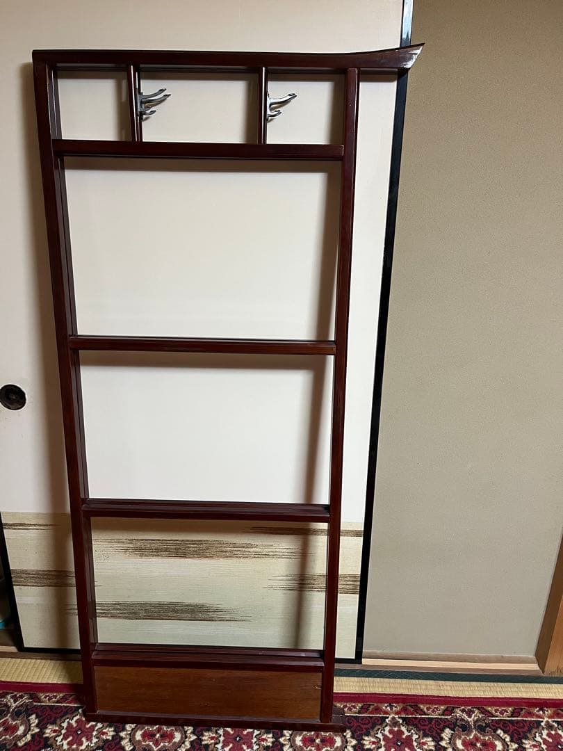 昭和レトロ木製 衣紋掛け ハンガーラック 折り畳み式 古道具 古民家　衣桁