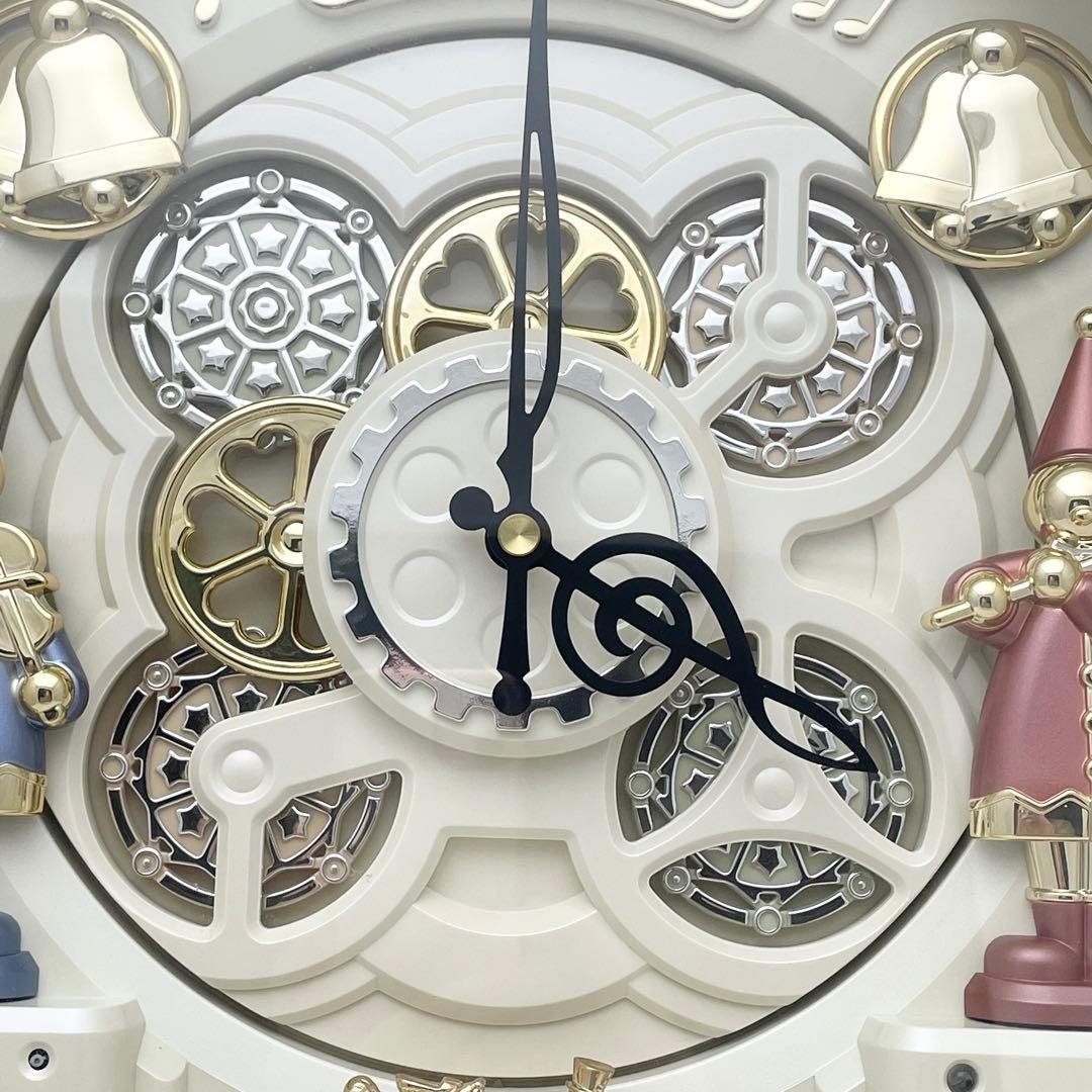 【訳あり】からくり電波時計 スモールワールド 4MN490RH リズム時計