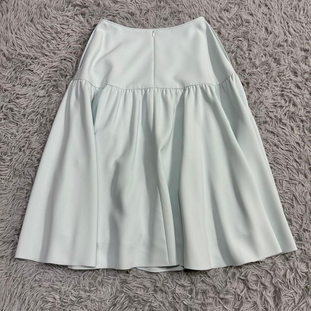 極美品✨’23年 フォクシー モーニングブリーズスカート ギャザーフレア ブルー
