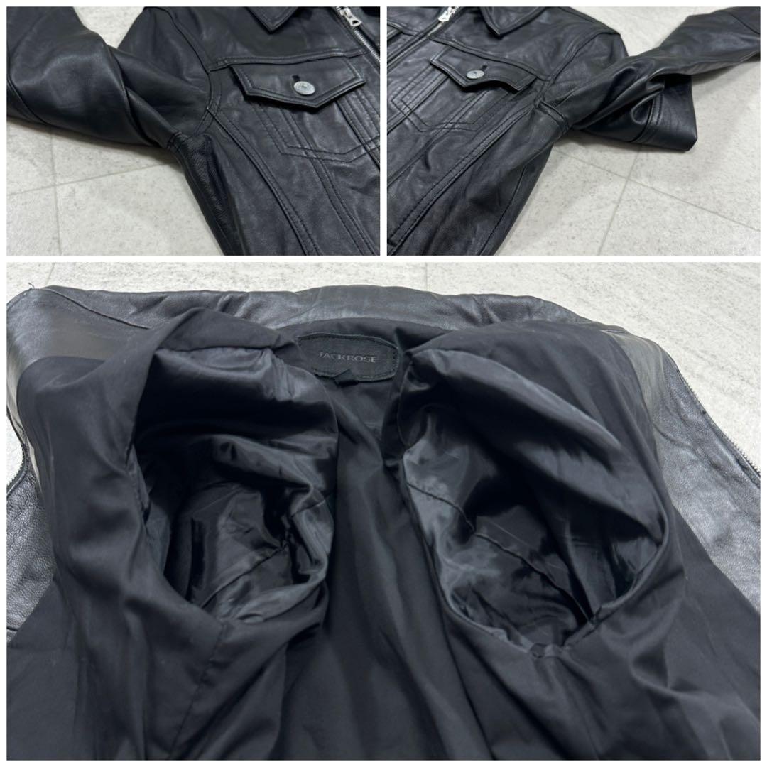 【ジャックローズ】ラムレザー トラッカー ジャケット シングル 本革（3）
