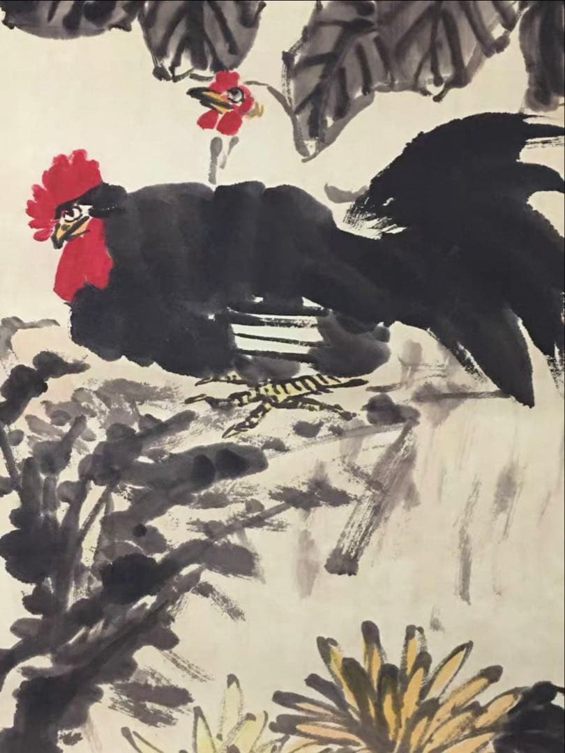 【四条屏掛軸】李苦禅 花鳥画セット　宣紙／鑑賞用作品　和室・客間装飾に最適