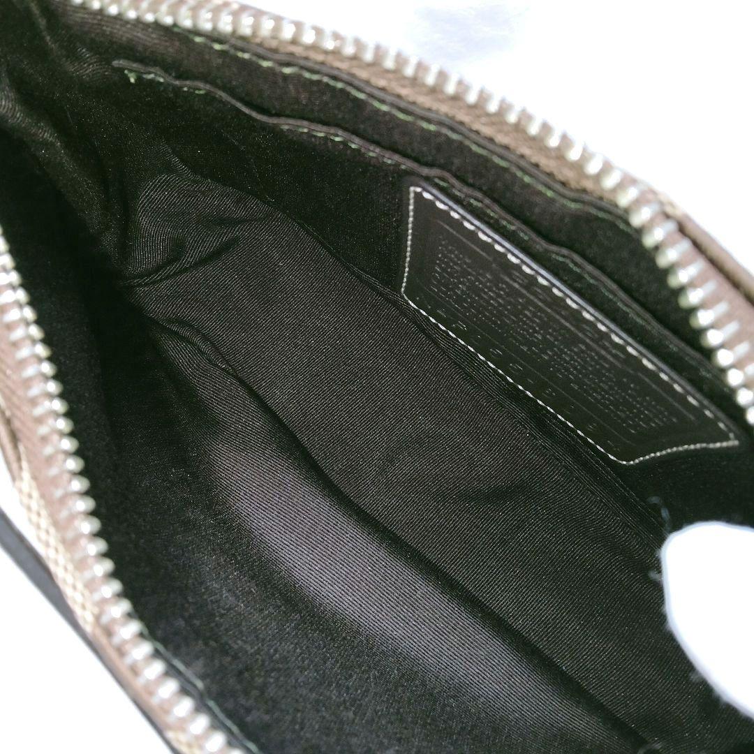 コーチ アクセサリーポーチ ハンドバッグ キャンバス レザー シグネチャー