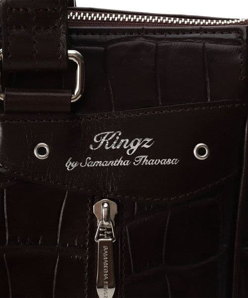 未使用！ KINGZ ブレイン小 (クロコ型押しVer.) 　ダークブラウン