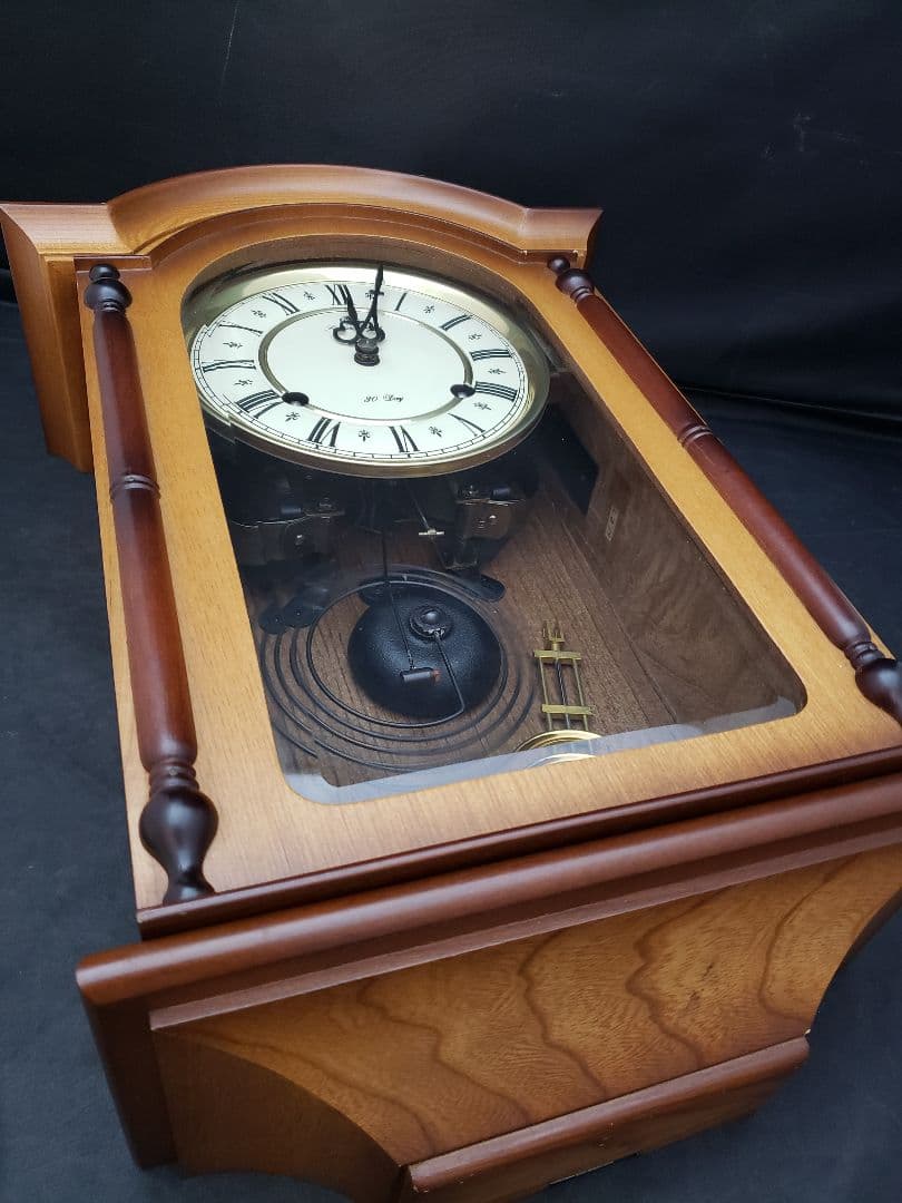 昭和レトロ　愛知時計　アイチ時計　ゼンマイ　振り子時計　掛時計