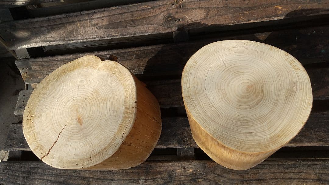 YUME ヒノキスツール2個セット