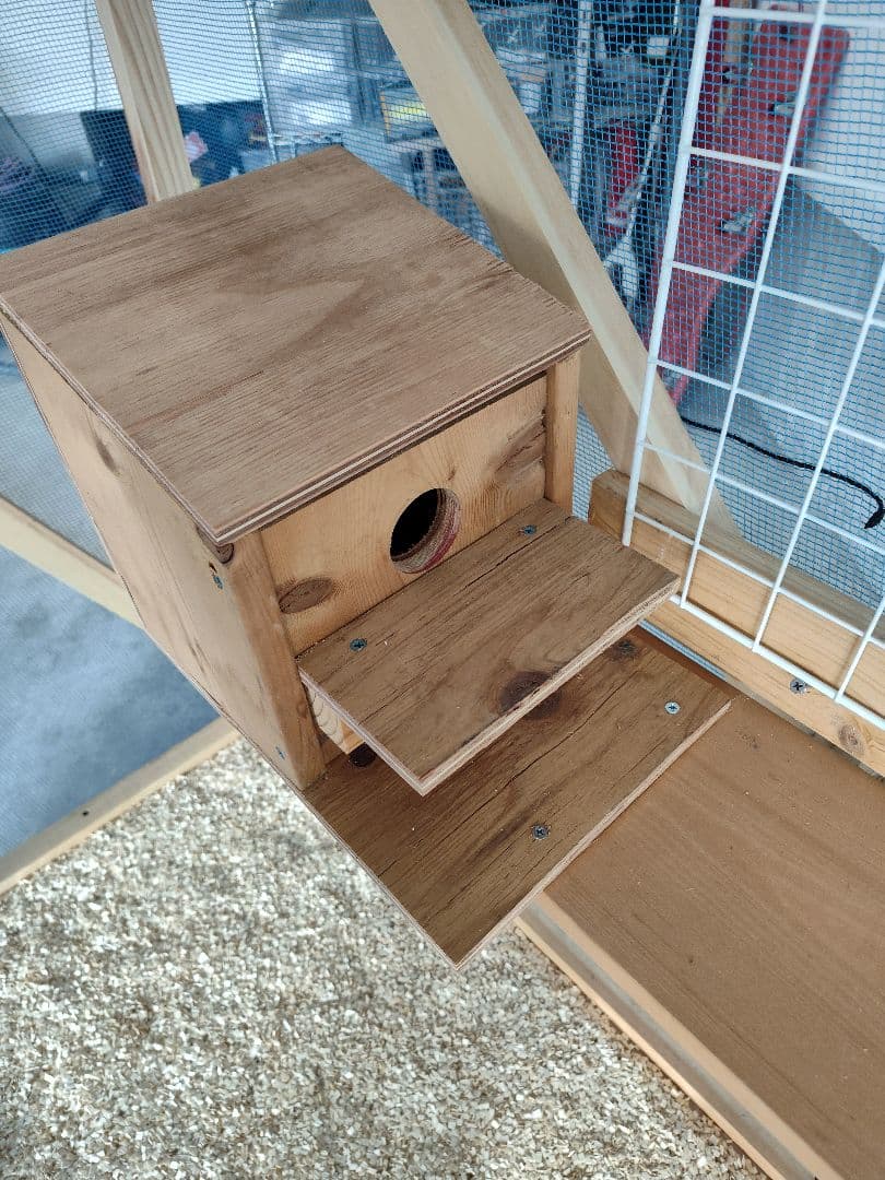 大型ケージ 木製フレーム 青メッシュ