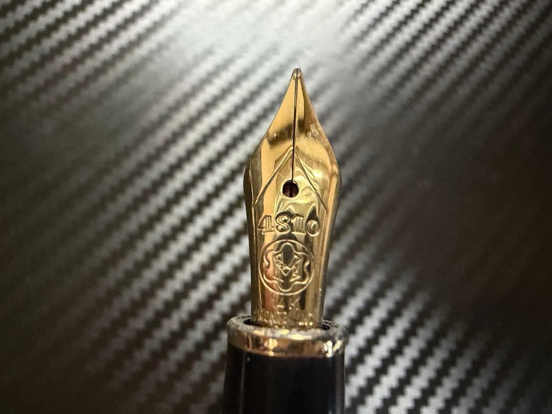 美品 エボナイト芯 モンブラン 144 ブラック 全金 F 細字 万年筆