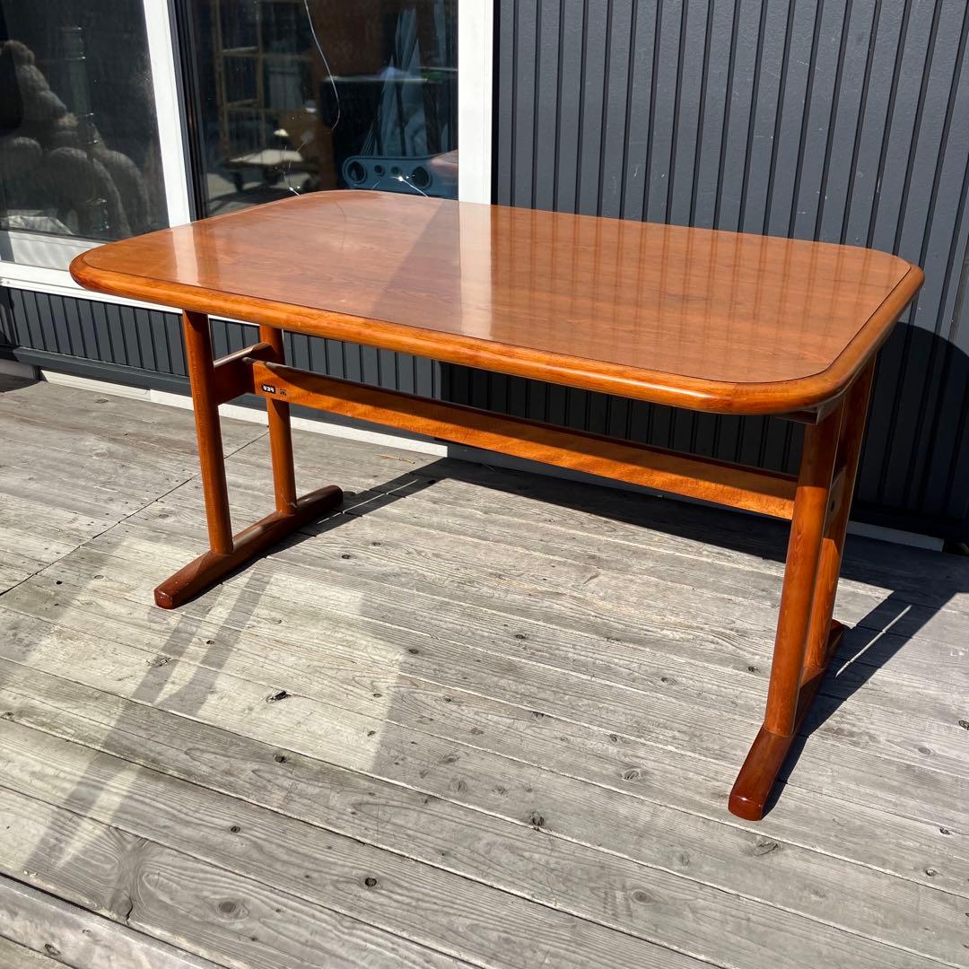 昭和レトロ 松田家具 デコラトップ 木製ダイニングテーブル ビンテージ 古家具