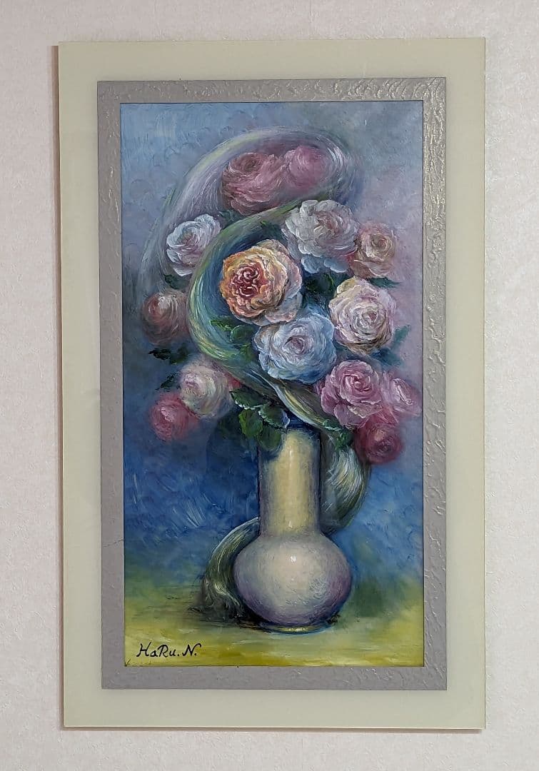 画家 haru  油彩画 ☆ 絵 と 額縁 共に アクリル板