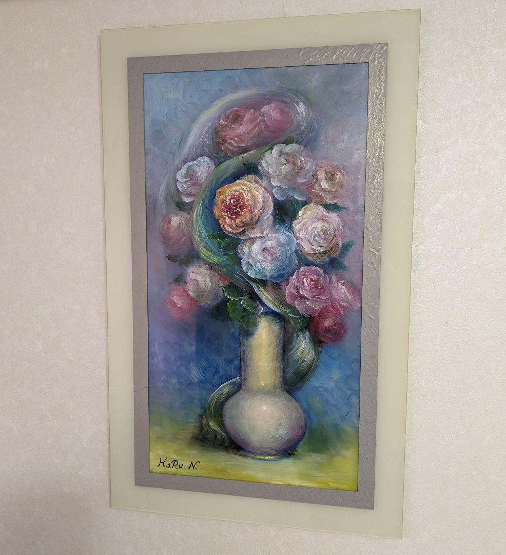 画家 haru  油彩画 ☆ 絵 と 額縁 共に アクリル板