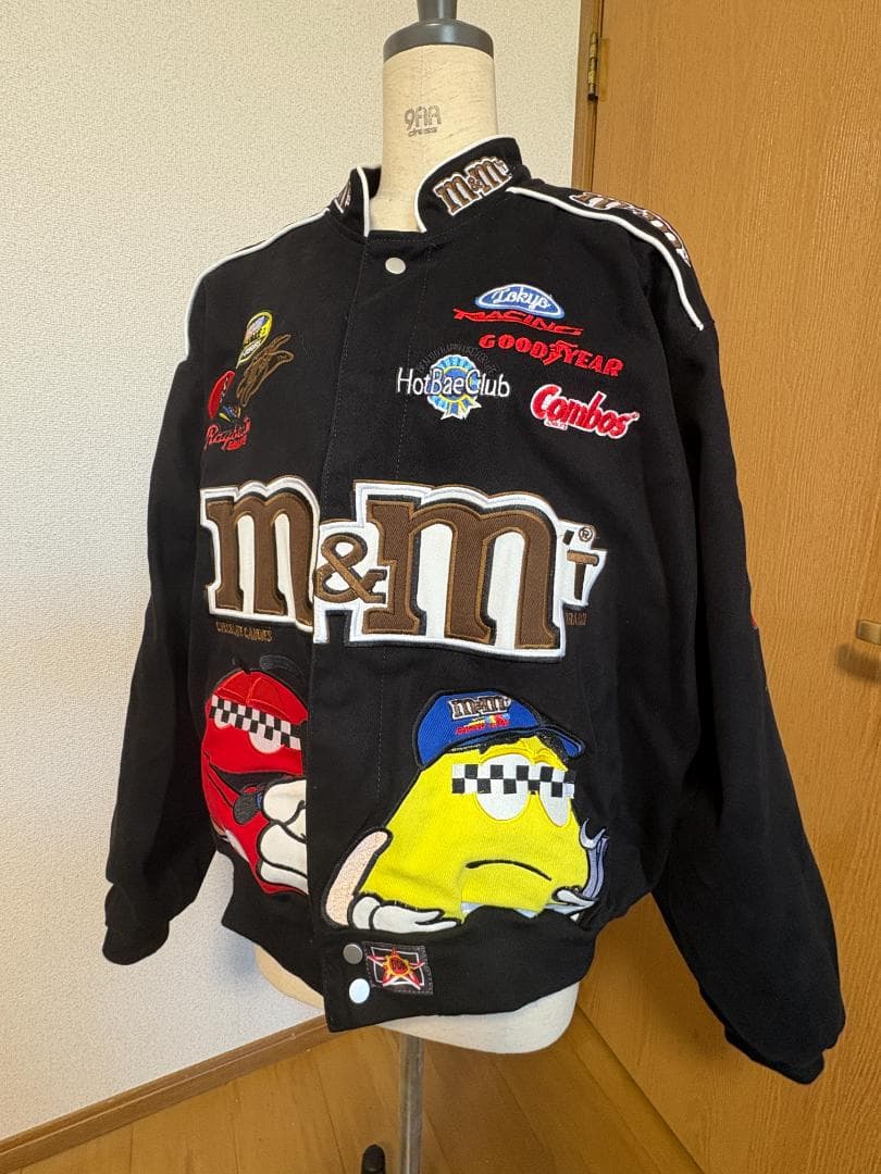 未使用 M&M’s レーシングジャケット Lサイズ 刺繍ロゴ NASCAR系