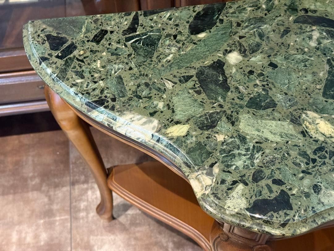 大理石　コンソール　ワイドテーブル　猫脚　クラシック　木彫　ヨーロピアン　nG