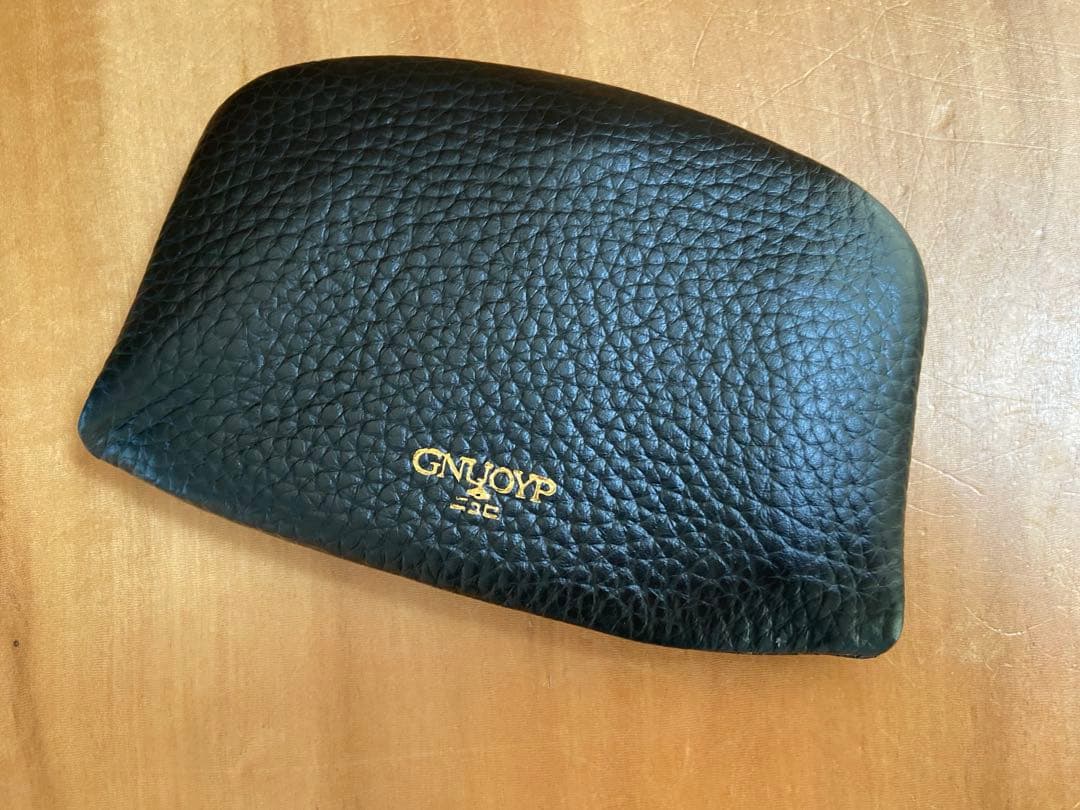 最終お値下げGNUOYP ニュピ 天溝コンパクトウォレット BLACK 野生鹿革