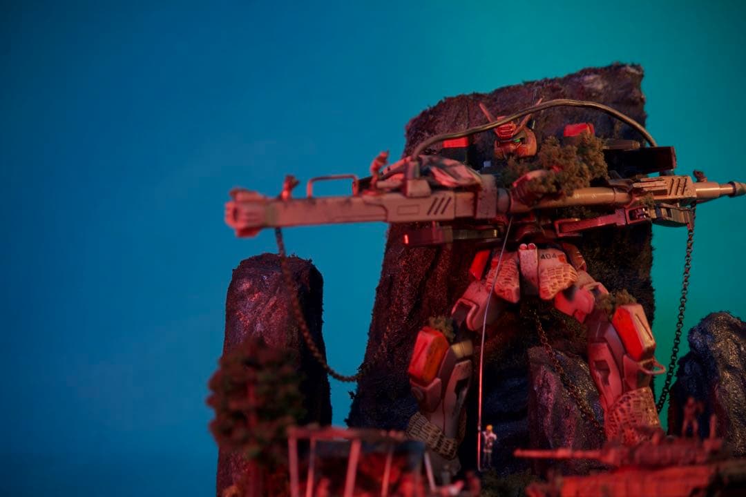 1/144ガンダムSEED バスターガンダム現地改修機ジオラマ完成品