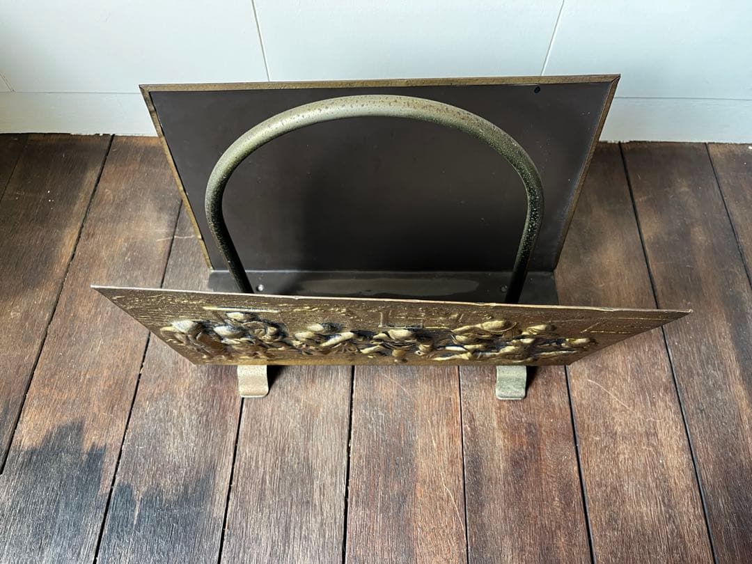 限定セール✰イギリスヴィンテージ真鍮マガジンラックアンティークPeerage