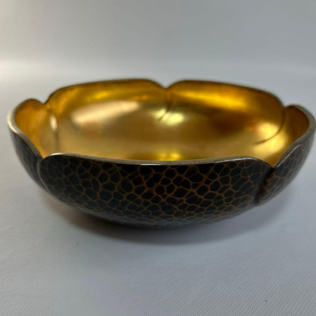 更にx8値下げ！金谷五郎三郎　内金張り錺鋳菓子器（箸付）＜1100010a72＞