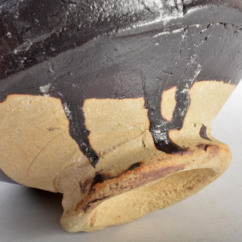 茶道具　河井寛次郎作　黒茶碗　共箱　D　R4726