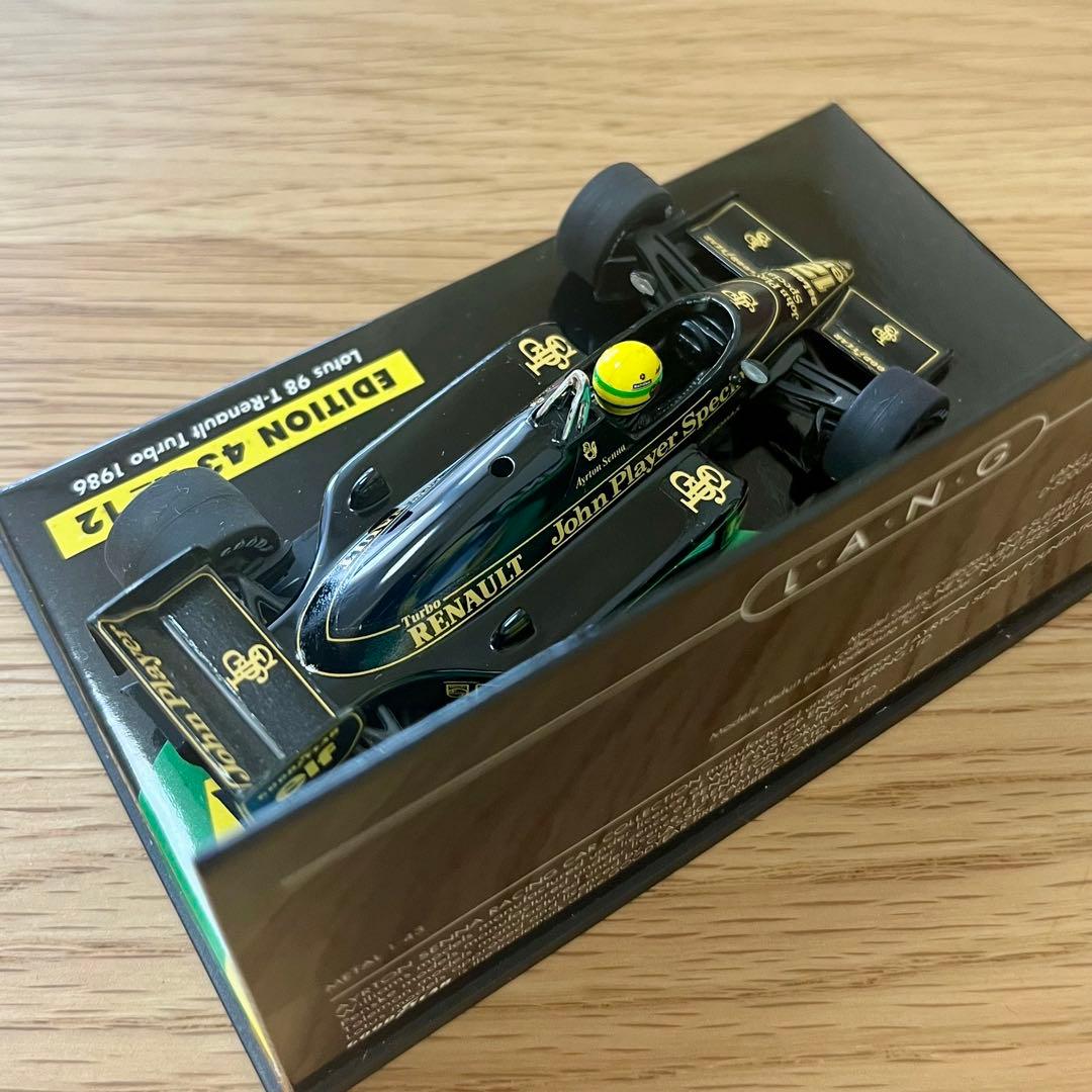 ミニチャンプス F1 ロータスルノー98T A.セナ JPSタバコ仕様1/43