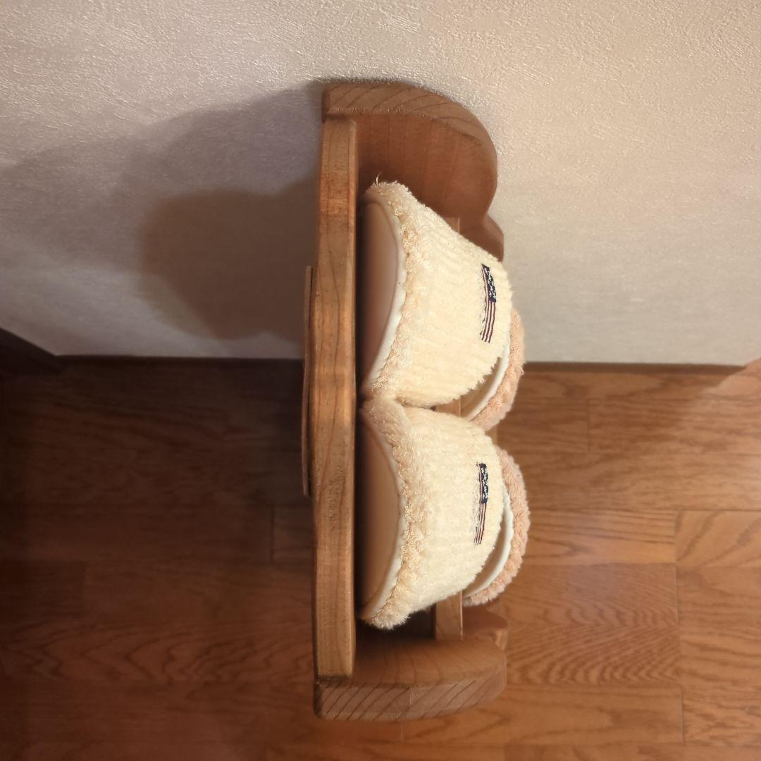 カントリー家具　木製　スリッパラック ハート