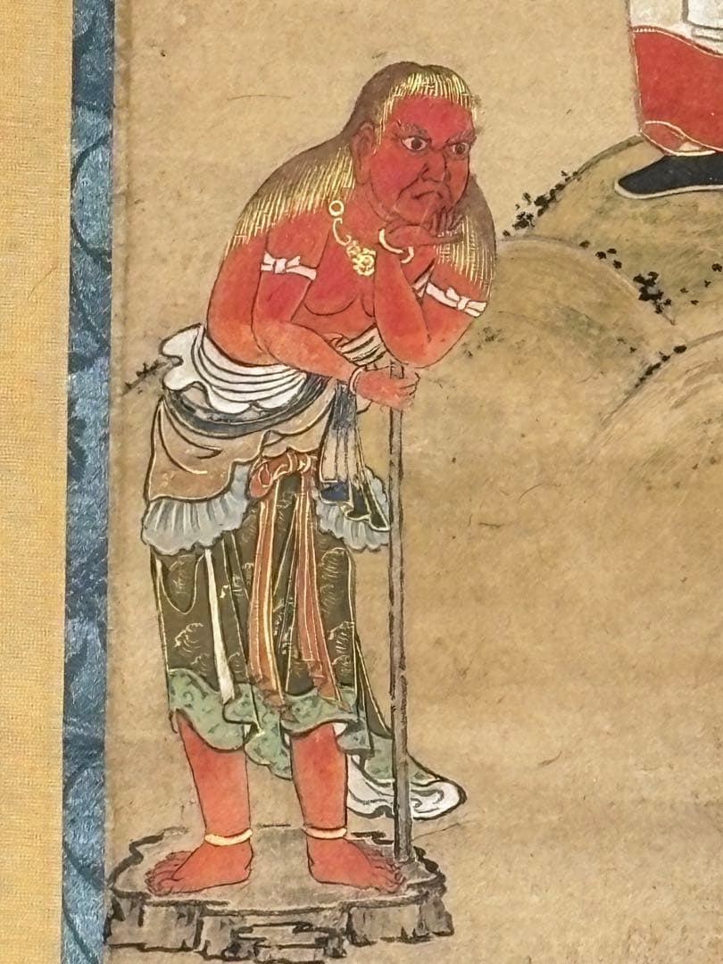 松村景文画「雨宝童子三尊 又ハ三社明神」江戸時代後期筆 1幅|神仏融合 掛軸