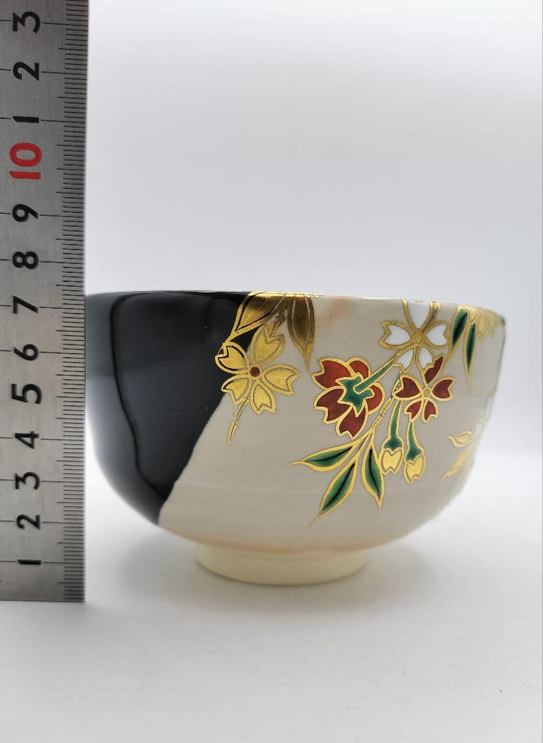 b417 茶碗 枝垂桜 掛分 宮川香雲 木箱 茶道具 古物