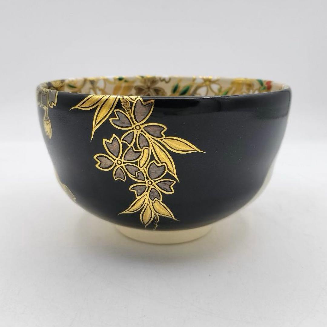 b417 茶碗 枝垂桜 掛分 宮川香雲 木箱 茶道具 古物