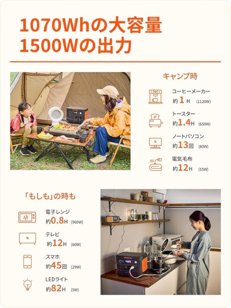 ゆ*き様 Jackery ポータブル電源 1000 New 1070Wh