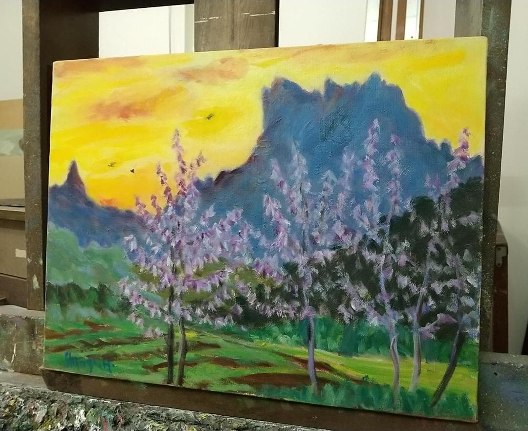 F6「妙義の里」絵画 油絵 油彩画 風景画 アート 妙義山