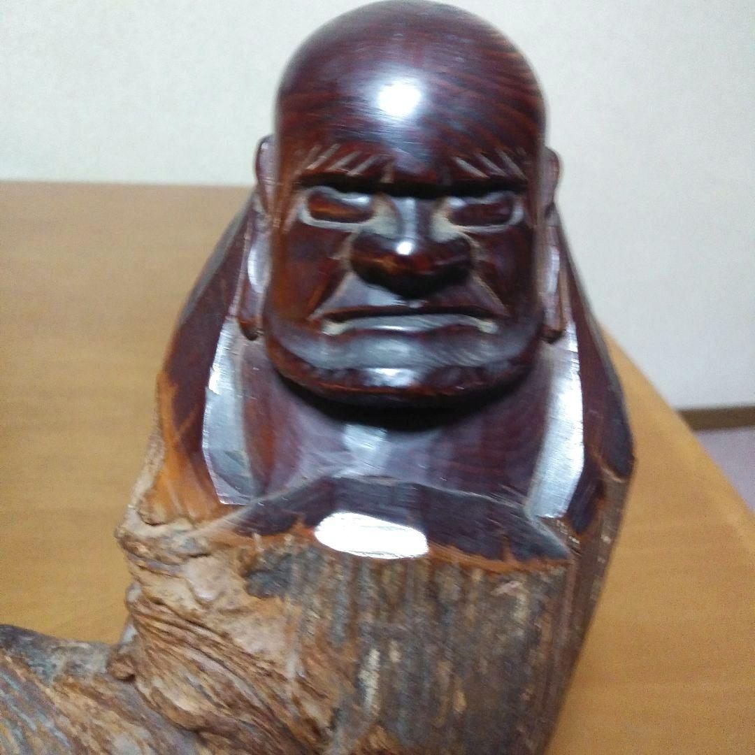 【貴重】一刀彫　達磨大師　木彫り　アンティーク　ヴィンテージ　　縁起物