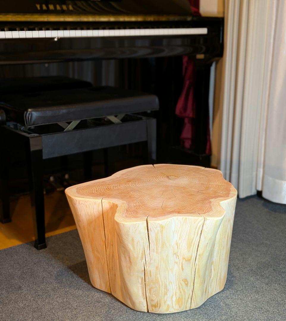 天然椹　サワラ　大型　切り株　丸太　椅子　スツール　テーブル　高さ約30㎝