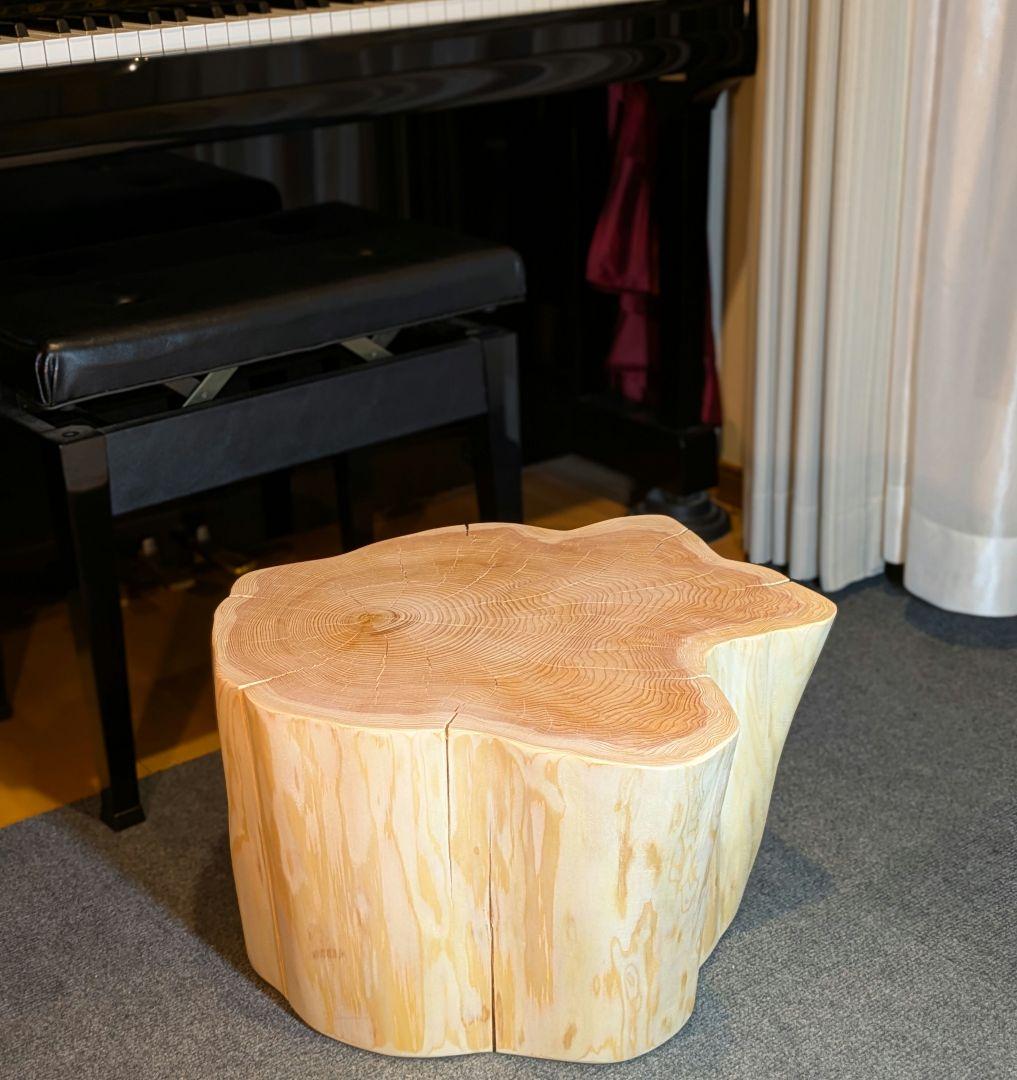 天然椹　サワラ　大型　切り株　丸太　椅子　スツール　テーブル　高さ約30㎝
