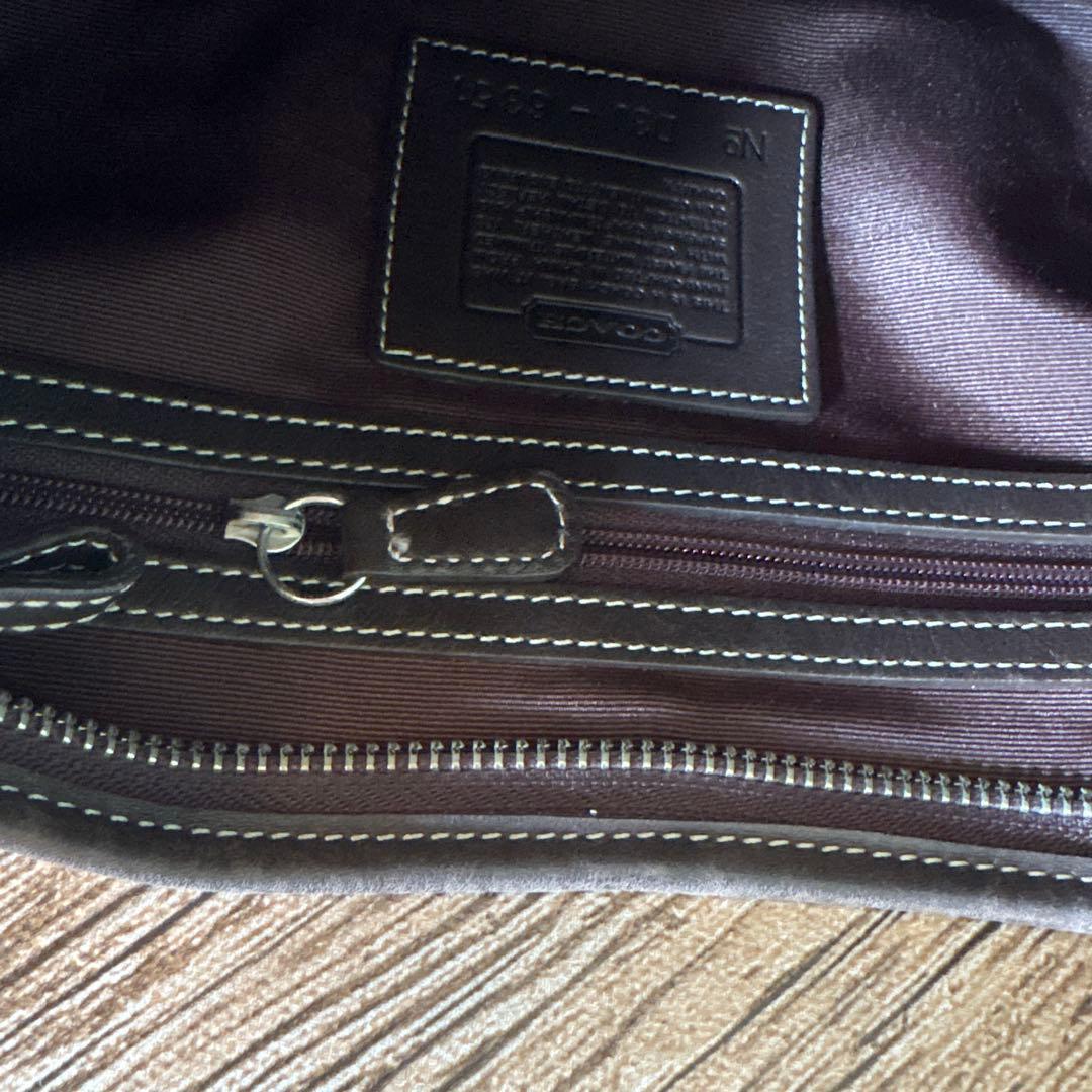 1/12まで限定価格！コーチショルダーバッグハンドルバック　パープルシグネチャー