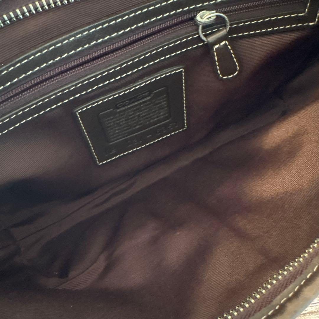 1/12まで限定価格！コーチショルダーバッグハンドルバック　パープルシグネチャー