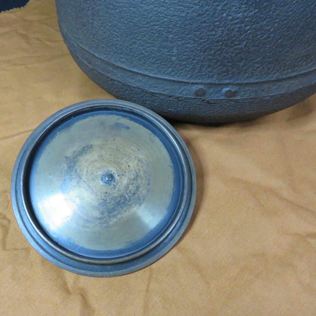 茶釜 茶道具 茶器 錆あり 木箱 共箱か 井上 浩仙 銘なし