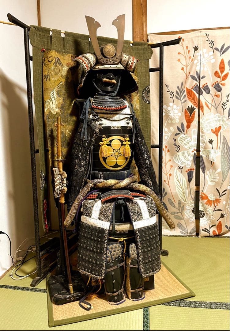 【希少】刀掛け 太刀掛け　螺鈿　一本掛け　模造刀　武具