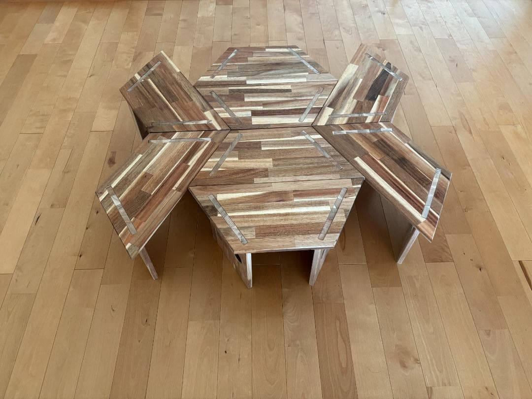 中サイズ ヘキサゴンテーブル ヘキサテーブル 囲炉裏テーブル 組み立て式